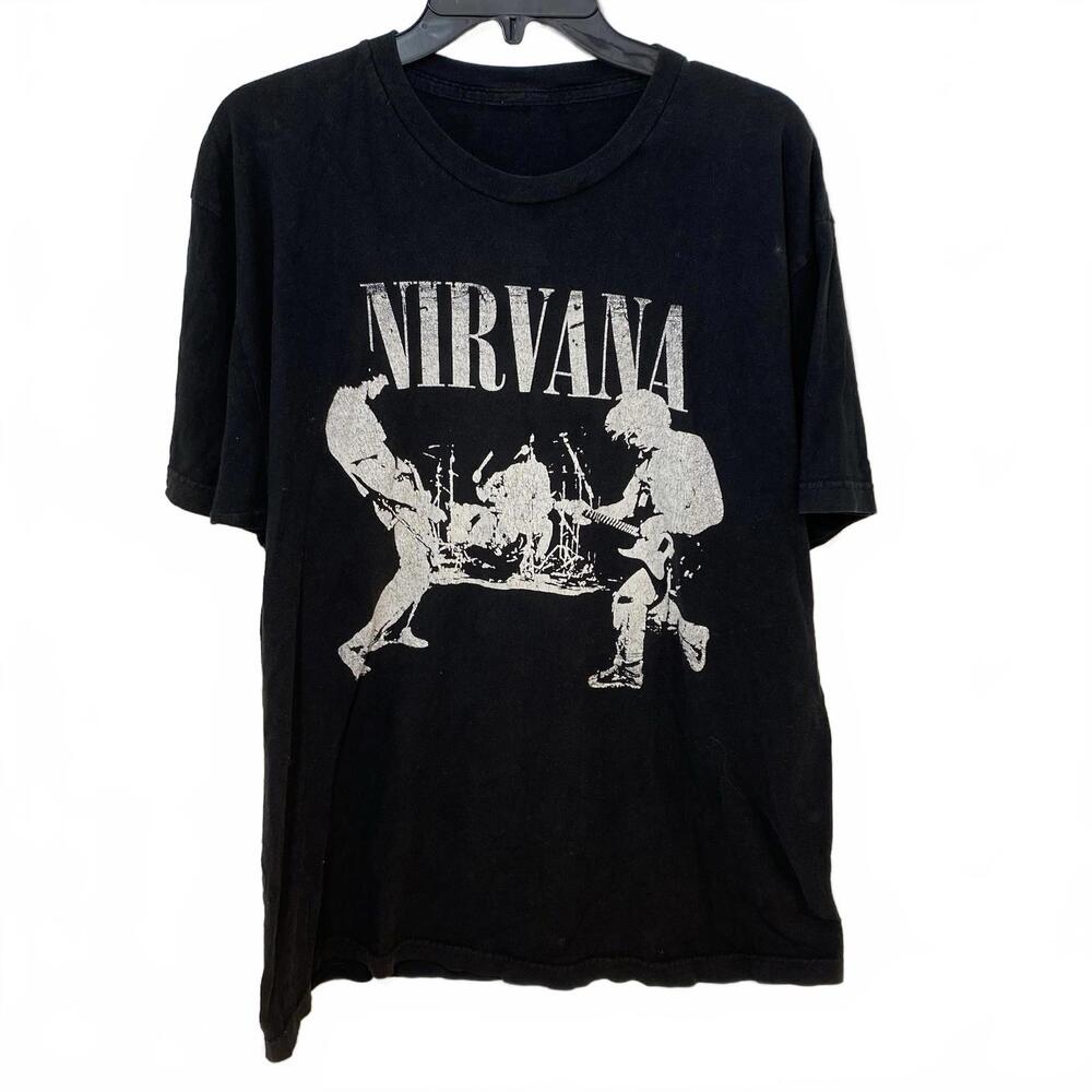 Nirvana Vintage Band T Shirt Black Size Large